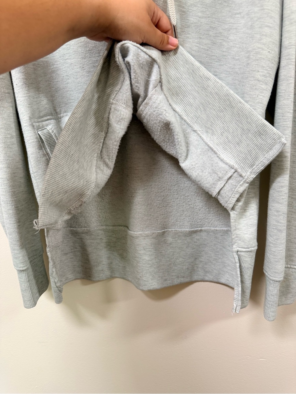 Light Gray Hooded Pullover Sweatshirt - Picture 6 of 6